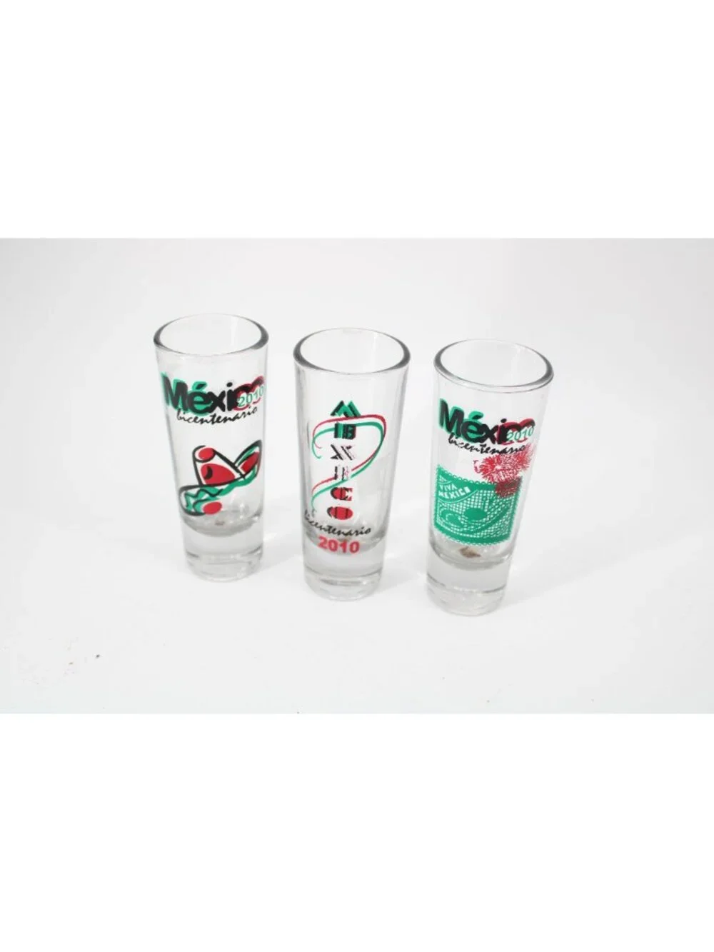 3 Mexico 2010 Bicentenario Shot Glass Set 94575